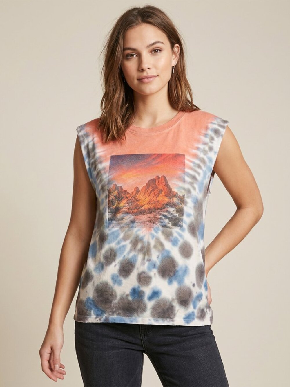 Forever 21 Joshua Tree Tie Die Muscle Tank